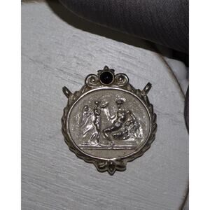 SEIDENGANG SG Sterling Onyx Wellness Disk Pendant 11.18G / 1.3in